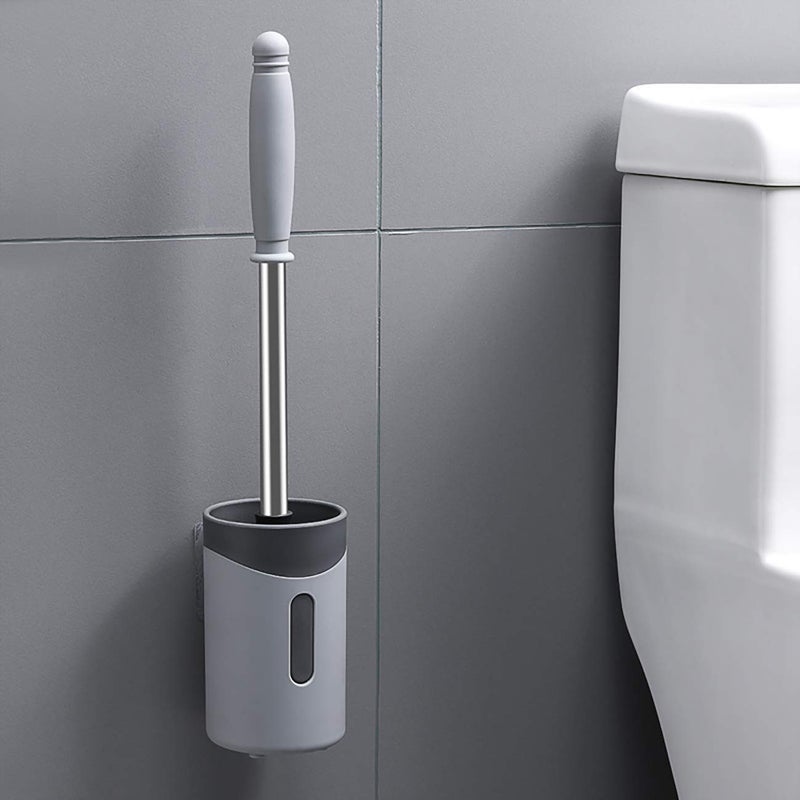 Credly Toilet Brush and Holder Upgraded Modern Design, Bathroom Toilet Bowl Brush Set,Toilet Cleaning Brush Kit - Image 2