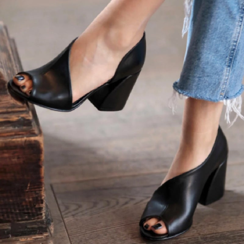 Fish Mouth Sandals Women'S 2022 High Heels Large Size Thick Heels Women'S Sandals Spot - Image 4