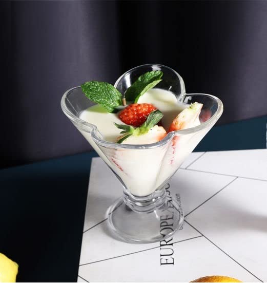BRUSHFINCH Ice Cream Bowl Tableware Dessert Bowl Cup 175 ml Ice Cream Cup Set for SweetsSnacks Fruit PuddingNuts or Dip Serving Bowl Sweet Serving Dishes Set of 2 Lead Free and BPA FreeClear - Image 1