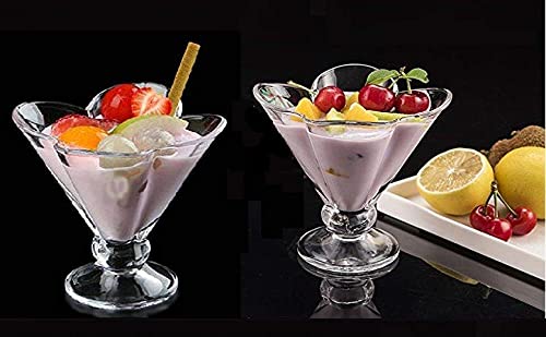 BRUSHFINCH Ice Cream Bowl Tableware Dessert Bowl Cup 175 ml Ice Cream Cup Set for SweetsSnacks Fruit PuddingNuts or Dip Serving Bowl Sweet Serving Dishes Set of 2 Lead Free and BPA FreeClear - Image 4