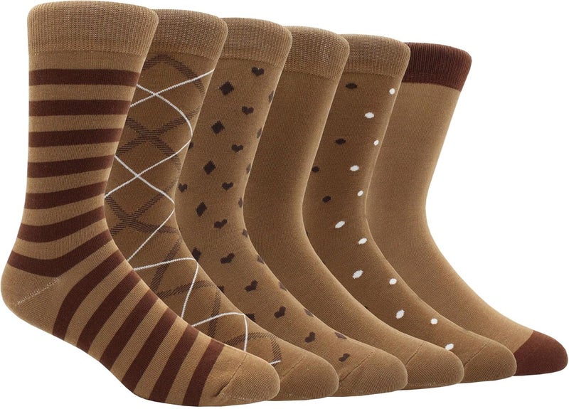 TOEJYJ Mens Fun Dress Socks, Pattern Funny Casual Socks Pack, Colorful Striped Cotton Novelty Socks Size 10-13 - Image 1