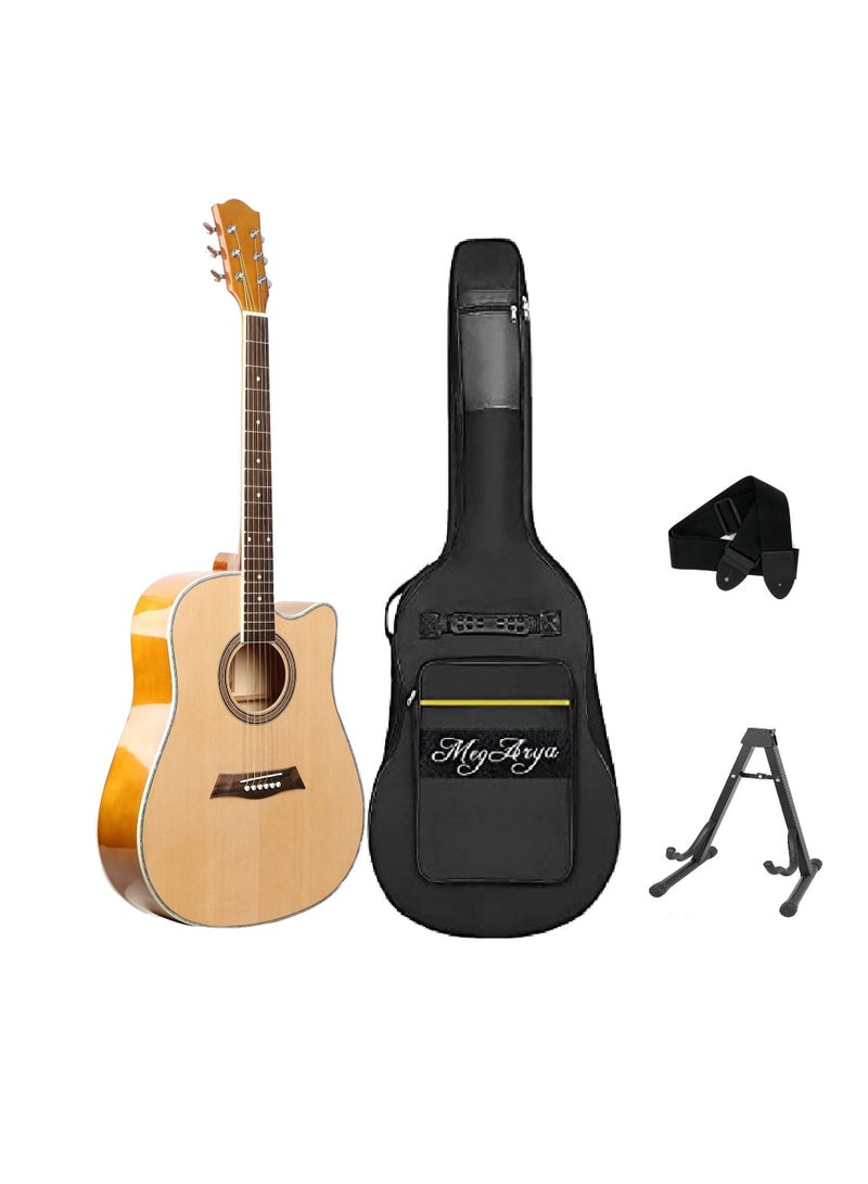 ميغاريا جيتار أكوستيك مقاس 40 بوصة مع حقيبة وحزام وحامل - Image 1