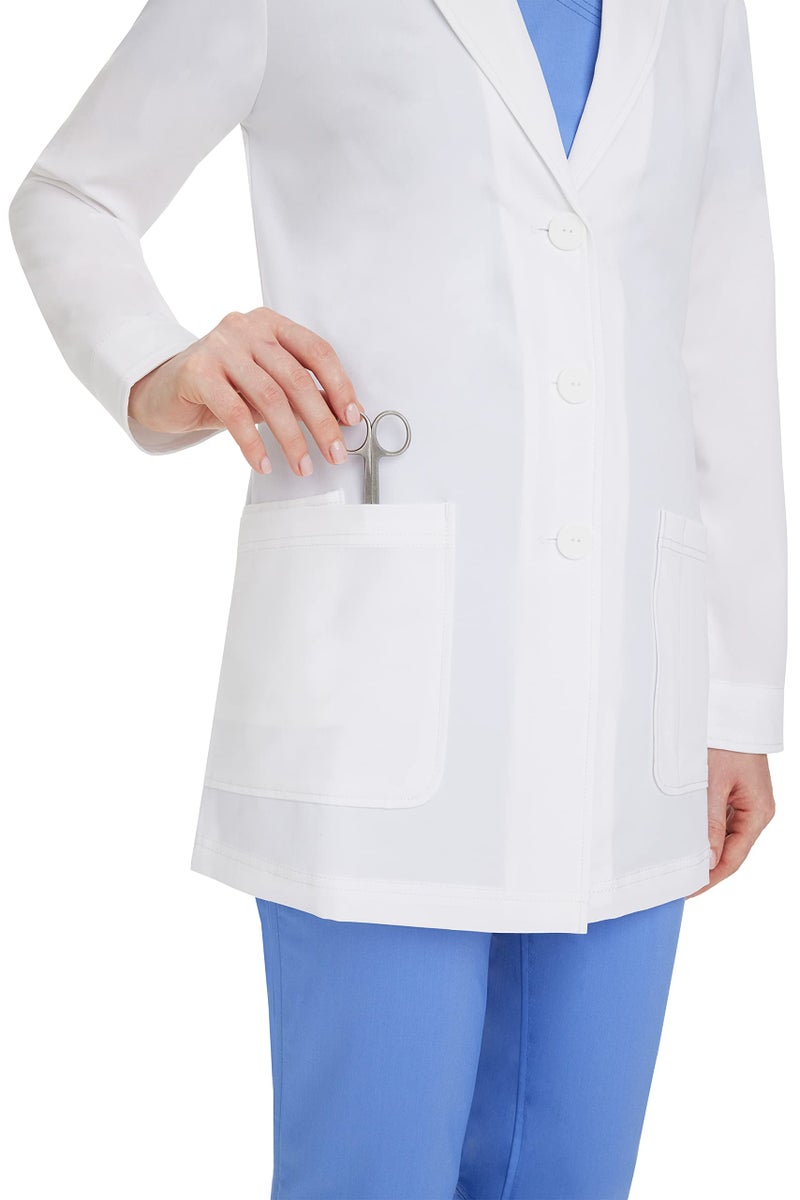 Healing Hands Lab Coat Women 3 Pocket Full Sleeve Mid-Length 5053 Faith The White Coat Minimalist Collection White L - Image 4