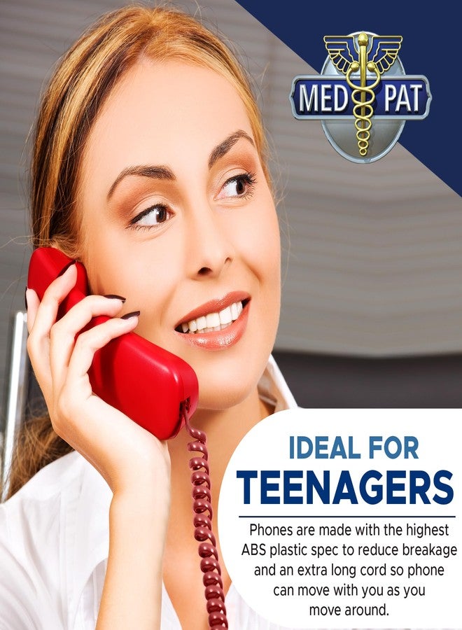 Med-Pat T4-R Full-Featured Trimline Telephone with Super Bright Ring Light Indicator - Clear Ear Sound w/Full Range Volume Control, Ideal for Hotel, Business & Landline Home Use- Red - Image 5
