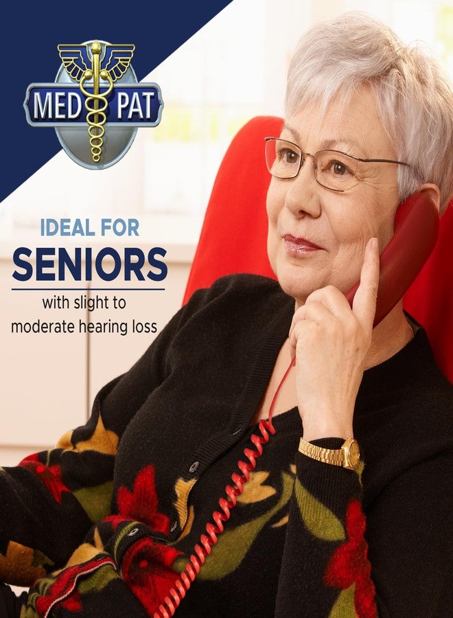 Med-Pat T4-R Full-Featured Trimline Telephone with Super Bright Ring Light Indicator - Clear Ear Sound w/Full Range Volume Control, Ideal for Hotel, Business & Landline Home Use- Red - Image 4