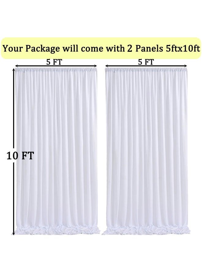 NSSONBEN - 10x10 ft Wrinkle Free White Backdrop Curtains for Parties, Polyester Photo Backdrop Drapes 2 Panels 5x10ft for Wedding Birthday Party Photography Background Indoor Outdoor - Image 1