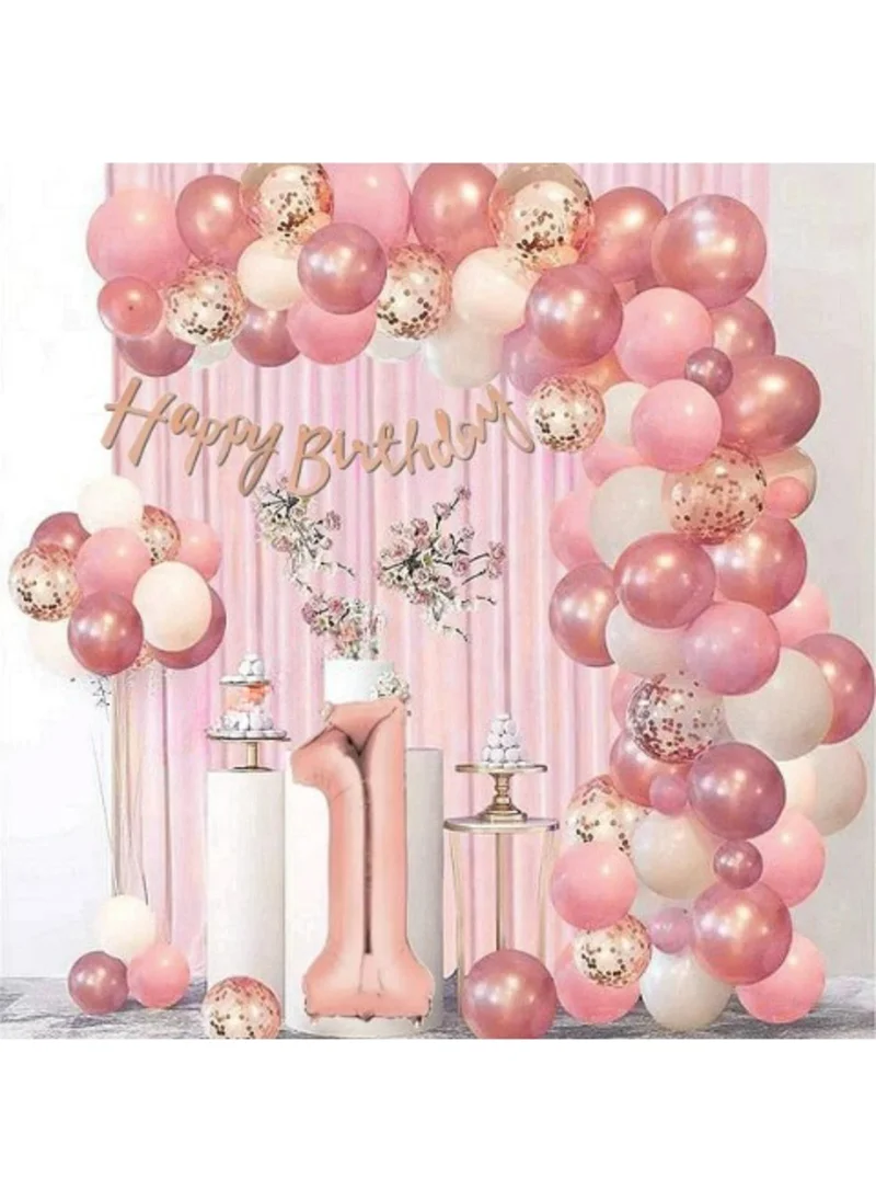 Bkmc Luxury Dusty Rose 1st Birthday Set Birthday Party Set Decoration