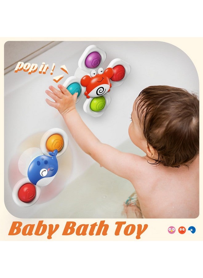 spring flower SpringFlower Suction Cup Spinner Toys, Baby Bath Toys 6-12 Months,Baby Sensory Toy 6-12 Months, Fun Bath & Travel Toy for Toddlers, Birthday for 1 2 3 Year Old Toddler - Image 2