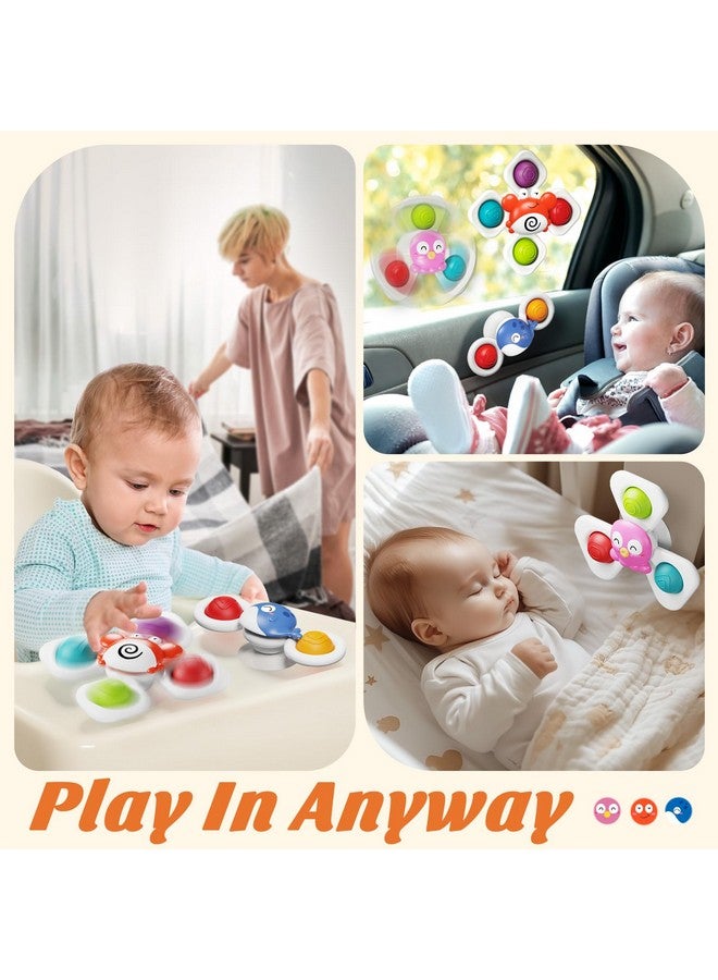 spring flower SpringFlower Suction Cup Spinner Toys, Baby Bath Toys 6-12 Months,Baby Sensory Toy 6-12 Months, Fun Bath & Travel Toy for Toddlers, Birthday for 1 2 3 Year Old Toddler - Image 3