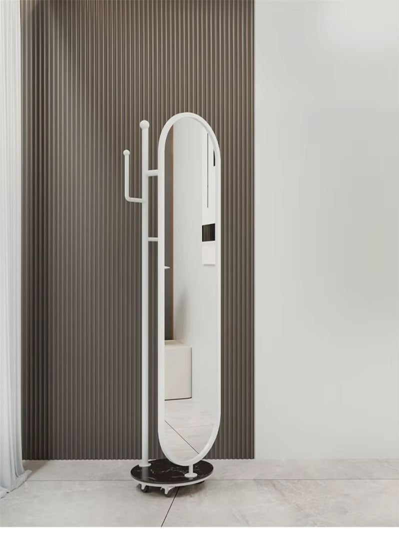 Full Length Floor Standing Mirror with Coats Hanger