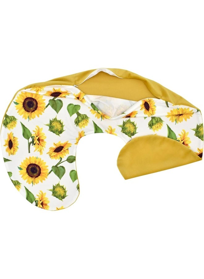 BxuanW Nursing Pillow Cover Stretchy Pillow Slipcovers for Breastfeeding Moms Two-Sided Design (Sunflower) - Image 3