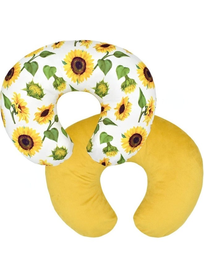 BxuanW Nursing Pillow Cover Stretchy Pillow Slipcovers for Breastfeeding Moms Two-Sided Design (Sunflower) - Image 1