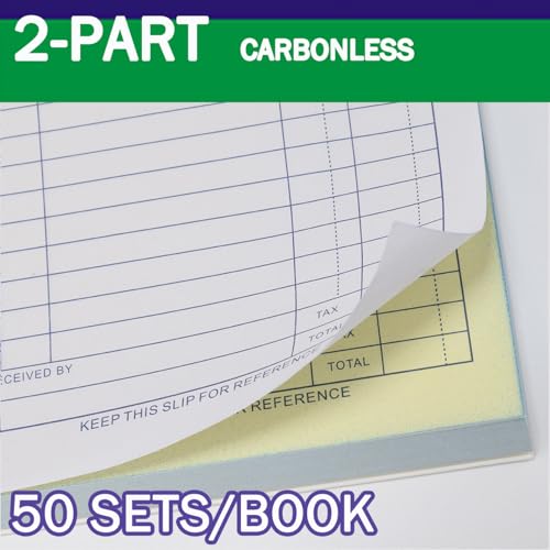 Gimehome Sales Order Book 2-Part Carbonless Form White Canary 4-3/16x7-3/16 Inches 50 Sets per Book Ideal for Keeping Proper Records of Orders and Sales (2Packs) - Image 3