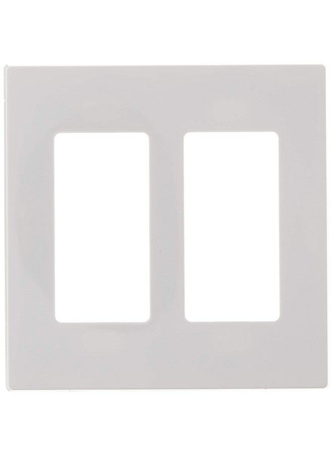 Leviton 2-Gang Decora Plus Screwless Wall Plate, White, 80309-SW - Image 2