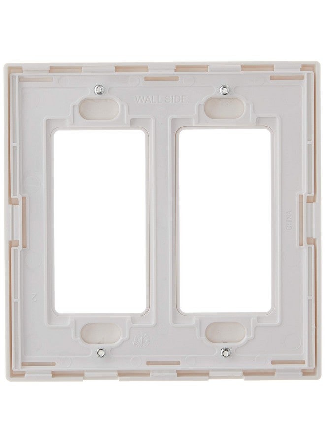 Leviton 2-Gang Decora Plus Screwless Wall Plate, White, 80309-SW - Image 3