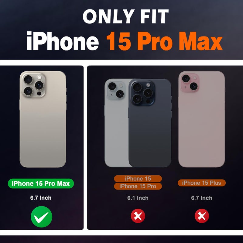 SHIELDON Case for iPhone 15 Pro Max 6.7", Genuine Leather Wallet Folio [Magnetic Closure] [RFID Blocking Card Slot] [Kickstand] Full Protection Case Compatible with iPhone 15 Pro Max 2023 - Black - Image 2