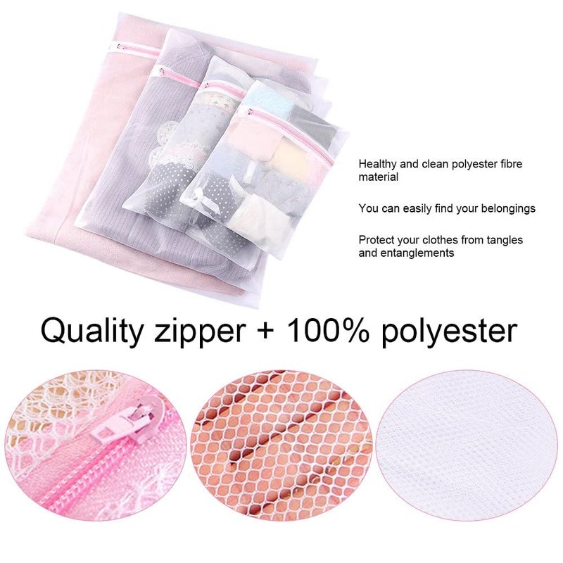 siddhmurti siddhmurti Circular Double Layer Laundry Washing Bag Circular Zipper Cloth Bag Mesh Bra Lingerie Cleaning Wash Bag for Washing Machine Pack of 3  - Image 4