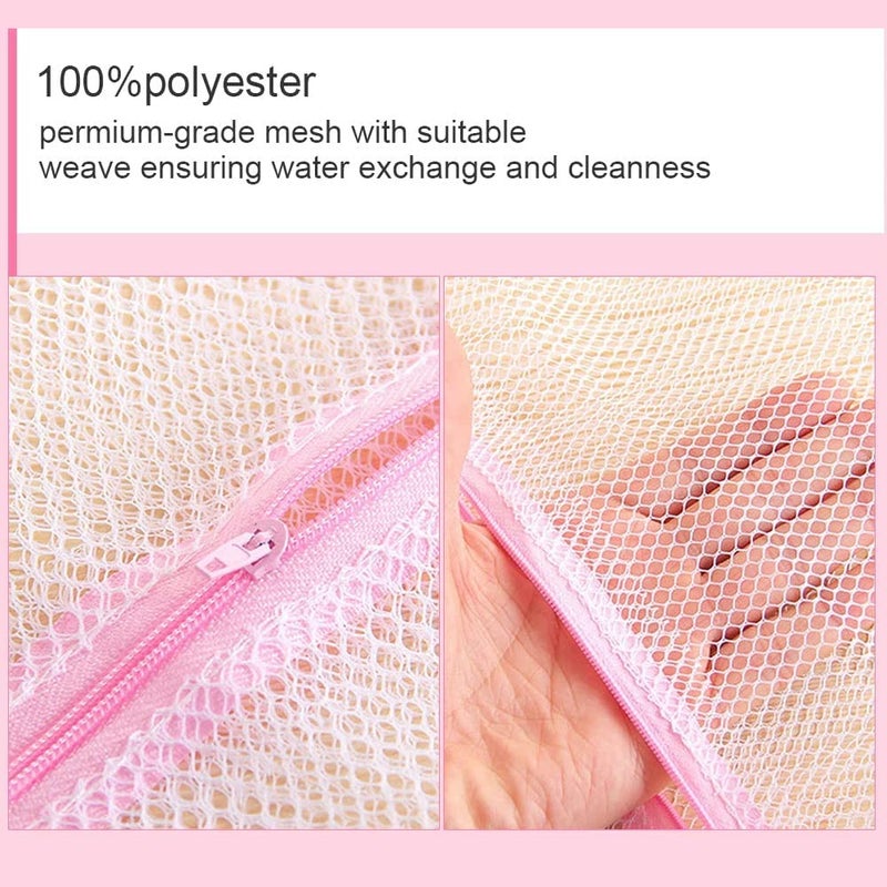siddhmurti siddhmurti Circular Double Layer Laundry Washing Bag Circular Zipper Cloth Bag Mesh Bra Lingerie Cleaning Wash Bag for Washing Machine Pack of 3  - Image 5