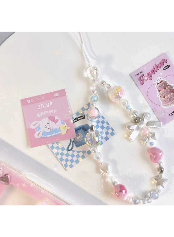 NIBEMINENT Phone Charm/ Chain Strap for Women Girls, Sweet Cool Chic Girl Cell Phone Case Lanyard Wrist Strap