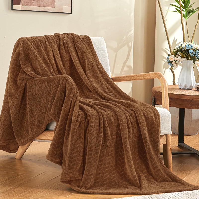 inhand Chocolate Brown Fleece Throw Blanket for Couch, Super Soft Flannel Blanket, Lightweight Fuzzy Blankets Sofa Bed Office, Washable Cozy Plush Fleece Blankets&Throw for All Season(50x60 Inches) - Image 1