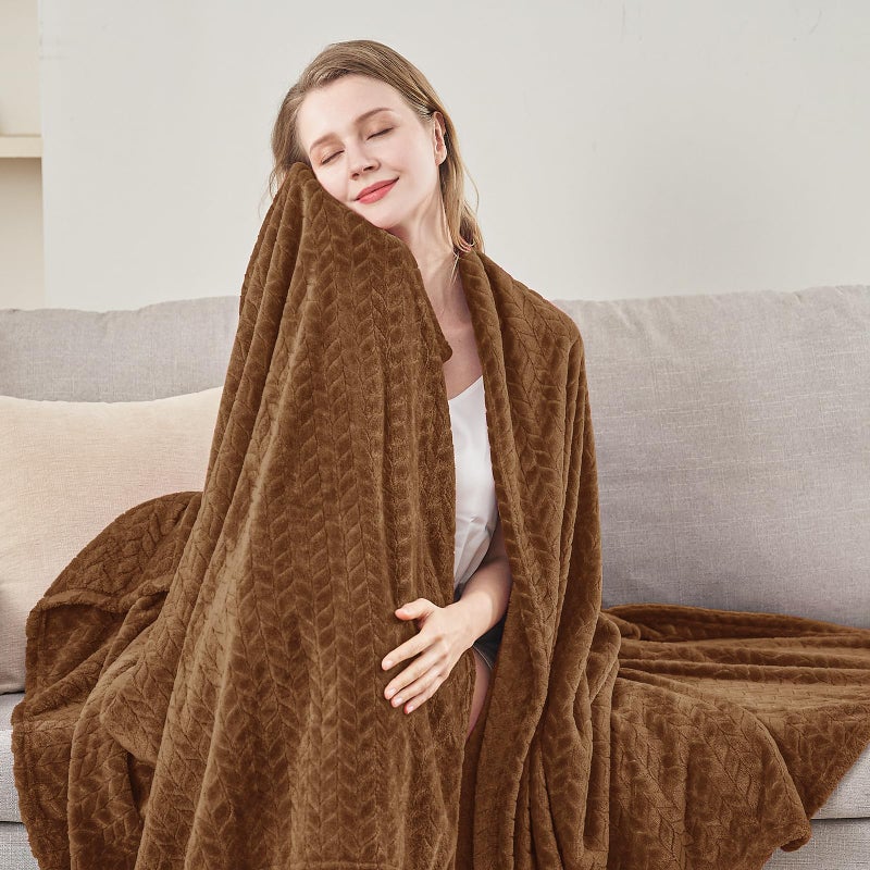 inhand Chocolate Brown Fleece Throw Blanket for Couch, Super Soft Flannel Blanket, Lightweight Fuzzy Blankets Sofa Bed Office, Washable Cozy Plush Fleece Blankets&Throw for All Season(50x60 Inches) - Image 2