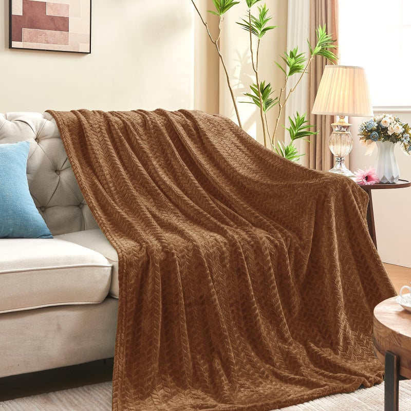 inhand Chocolate Brown Fleece Throw Blanket for Couch, Super Soft Flannel Blanket, Lightweight Fuzzy Blankets Sofa Bed Office, Washable Cozy Plush Fleece Blankets&Throw for All Season(50x60 Inches) - Image 3