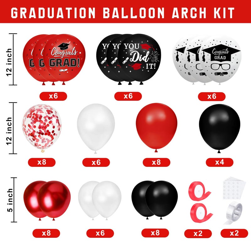 QIYANPAX Graduation Decorations Class of 2026 - Red and Black Graduation Decorations - Balloons Boxes with Letters 2026 GRAD So Proud of You, Congrats Grad Party Decorations for Any Grades - Image 3