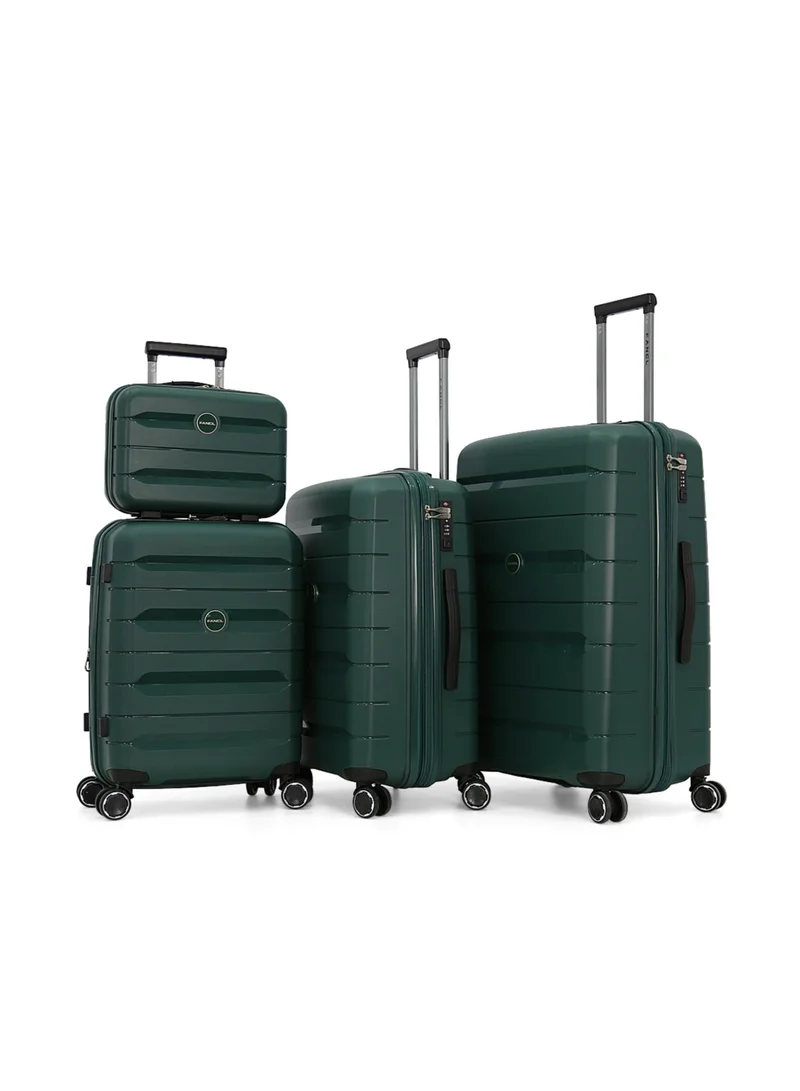 فانكل Hardside Luggage Trolley Bag 4 Pieces Set,Green (BC-12",S-20",M-24",L-28")