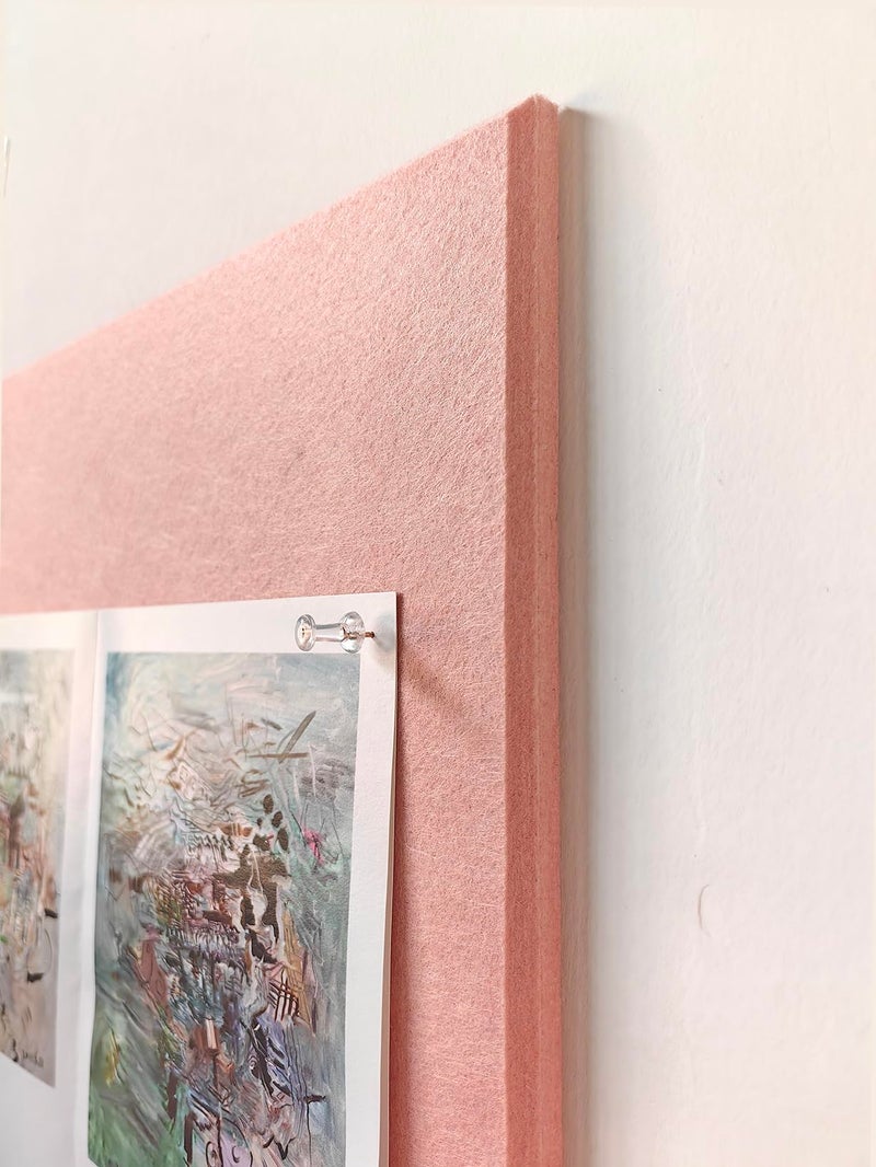 DECORITA Felt Wall Tiles | Large Cork Board Alternative | Aesthetic Felt Bulletin Board for Office, Home & Classroom | Large Cork Boards for Walls Pinboard (12-Pack) | Pink - Image 4