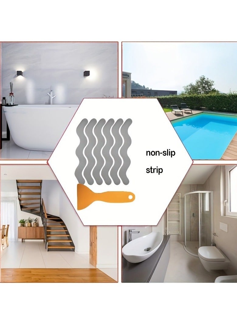 Bathtub stickers, nylon safety pads, self-adhesive scrapers, suitable for bathtub stairs, steps, floors, ladders (with tools) - Image 2