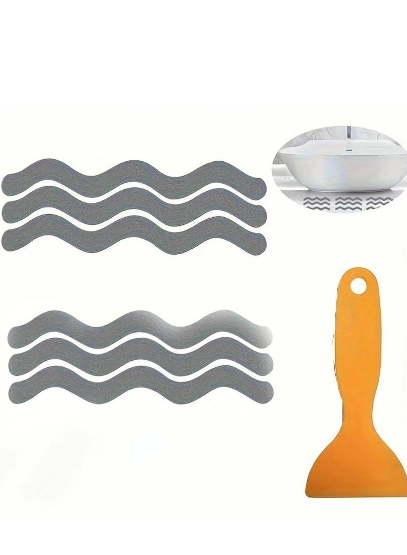 Bathtub stickers, nylon safety pads, self-adhesive scrapers, suitable for bathtub stairs, steps, floors, ladders (with tools) - Image 1