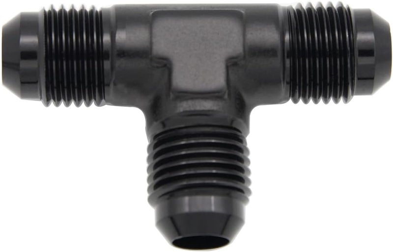 KRD PERFORMANCE Aluminum 6AN Male Flare Tee Block Fuel Fitting T Union Adapter - Black - Image 2
