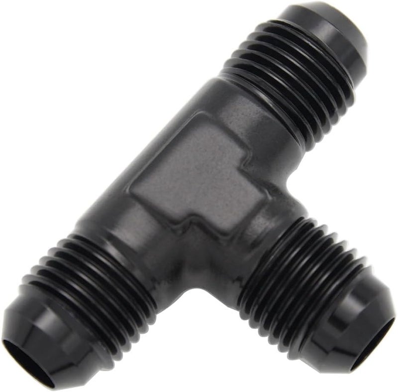 KRD PERFORMANCE Aluminum 6AN Male Flare Tee Block Fuel Fitting T Union Adapter - Black - Image 1