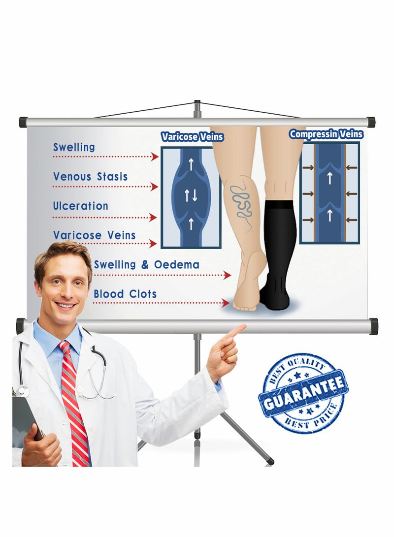 Excefore Compression Socks, 4 Pairs for Women and Men, 20-30 mmHg is Best for Athletic, Travel, Running, Fitness, Reduce Calf Pain Faster Recovery L/XL - Image 5