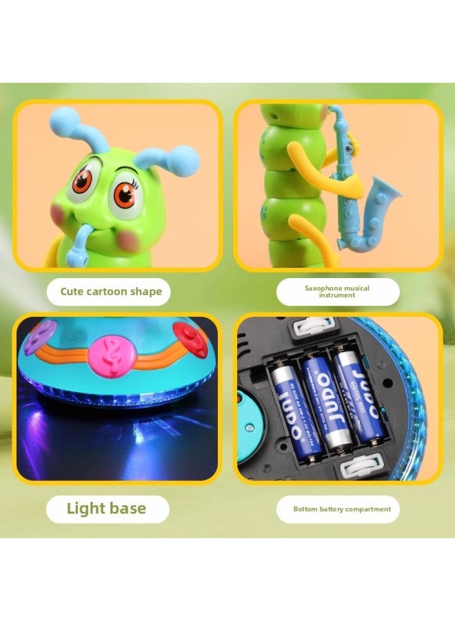 Shake Tone Same Electric Singing Twisted Worm Children's Music Lighting Caterpillar Blow Saxophone Universal Toy-Color:[6 Pieces Of Music - Rechargeable Version] Electric Dancing Twisting Insect (happy Music + Universal Travel)  - Image 4