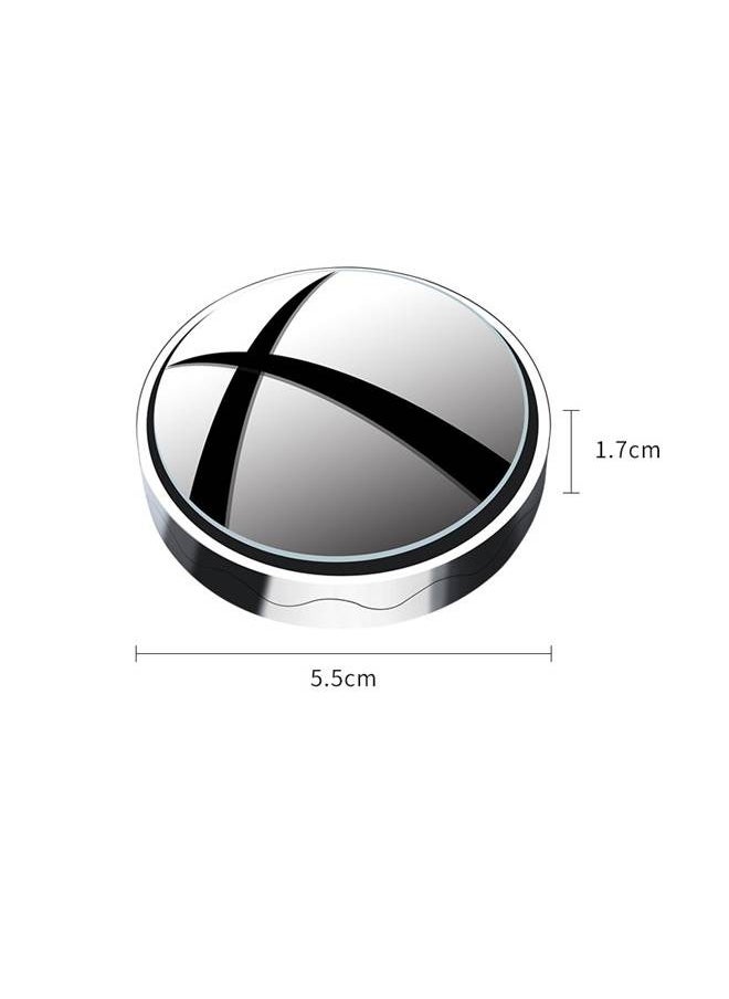 We Happy - 2 Pcs Car Suction Cup Auxiliary Rearview Mirror 360 Degree Rotating Wide-angle Round Frame Mirror - Image 1