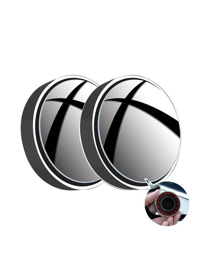 We Happy - 2 Pcs Car Suction Cup Auxiliary Rearview Mirror 360 Degree Rotating Wide-angle Round Frame Mirror - Image 1