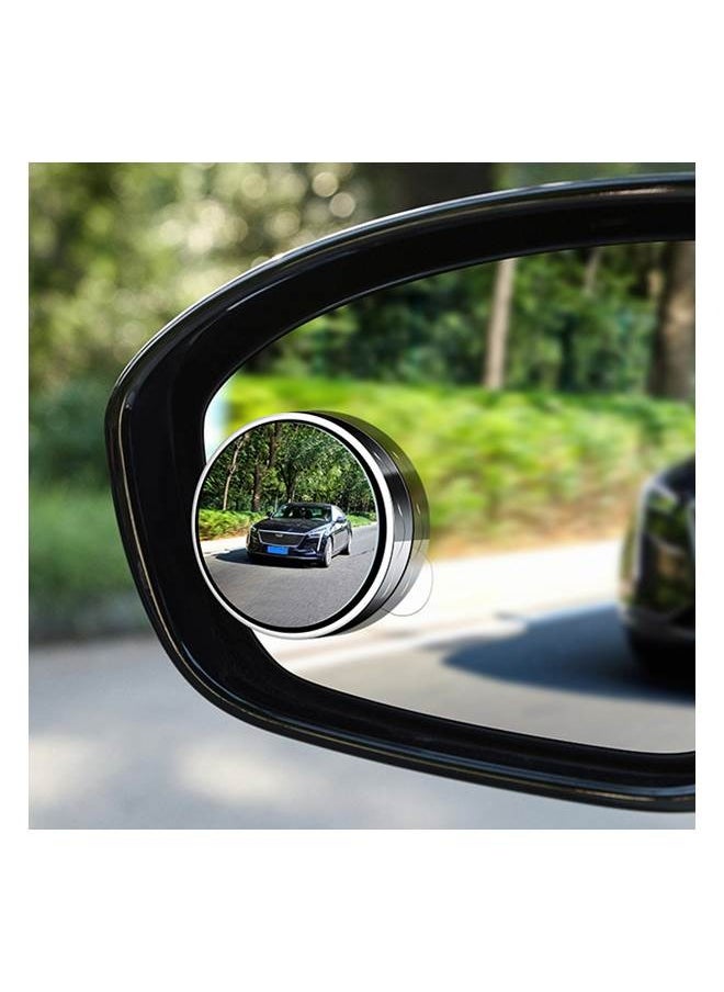 We Happy - 2 Pcs Car Suction Cup Auxiliary Rearview Mirror 360 Degree Rotating Wide-angle Round Frame Mirror - Image 1