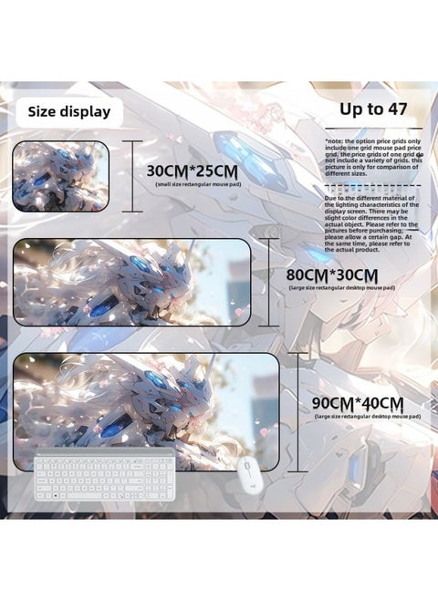 Mouse Pad Oversized Gundam Computer Keyboard Pad Cartoon Game Mouse Pad Boys E-sports Computer Thickened Desk Pad-Color:900*400*3mm-Pattern:Up To 47