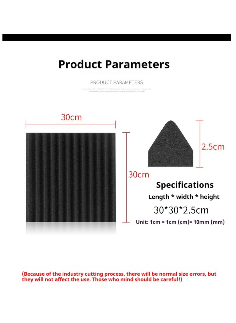 general 12-Piece Recording Studio Soundproof Wedge Foam - Image 3