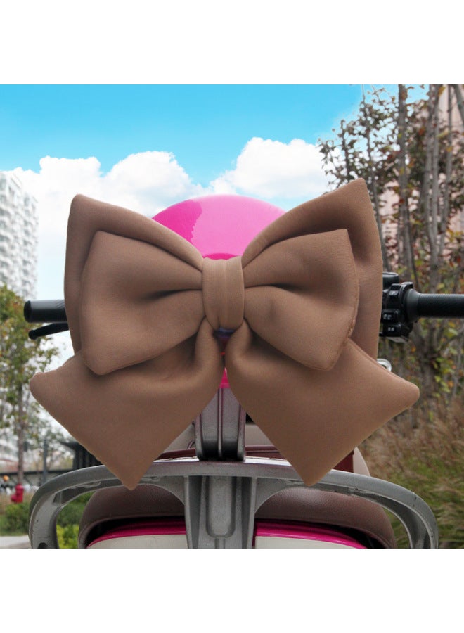 Internet-famous Car Rear Pendant Large Bow Car Ornaments Trunk Motorcycle Electric Car Motorcycle Decoration-Colour:Brown High-quality Fabric/wrinkle-free-Proportion:Standard  - Image 1