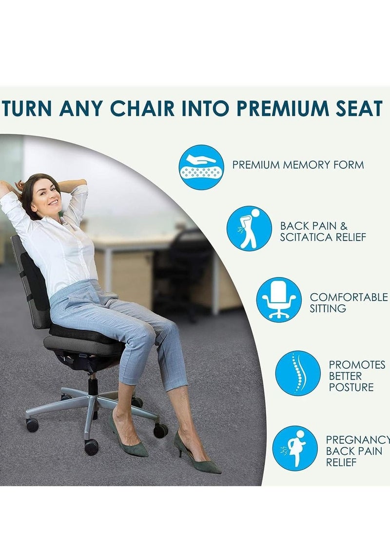 Generic Cushion Seat, Cushion and Lumbar Support Pillow with 2 Adjustable Straps Relieve Pain for Lower Back, Tailbone, Sciatica, Hip, Apply to Office Chair, Car - Image 4