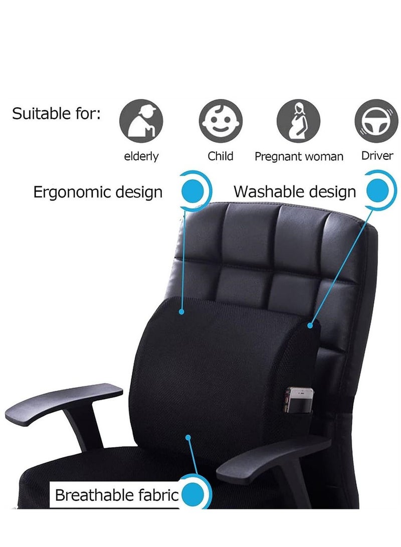 Generic Cushion Seat, Cushion and Lumbar Support Pillow with 2 Adjustable Straps Relieve Pain for Lower Back, Tailbone, Sciatica, Hip, Apply to Office Chair, Car - Image 2