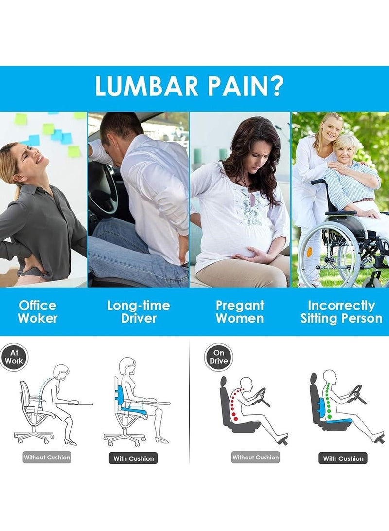 Generic Cushion Seat, Cushion and Lumbar Support Pillow with 2 Adjustable Straps Relieve Pain for Lower Back, Tailbone, Sciatica, Hip, Apply to Office Chair, Car - Image 5