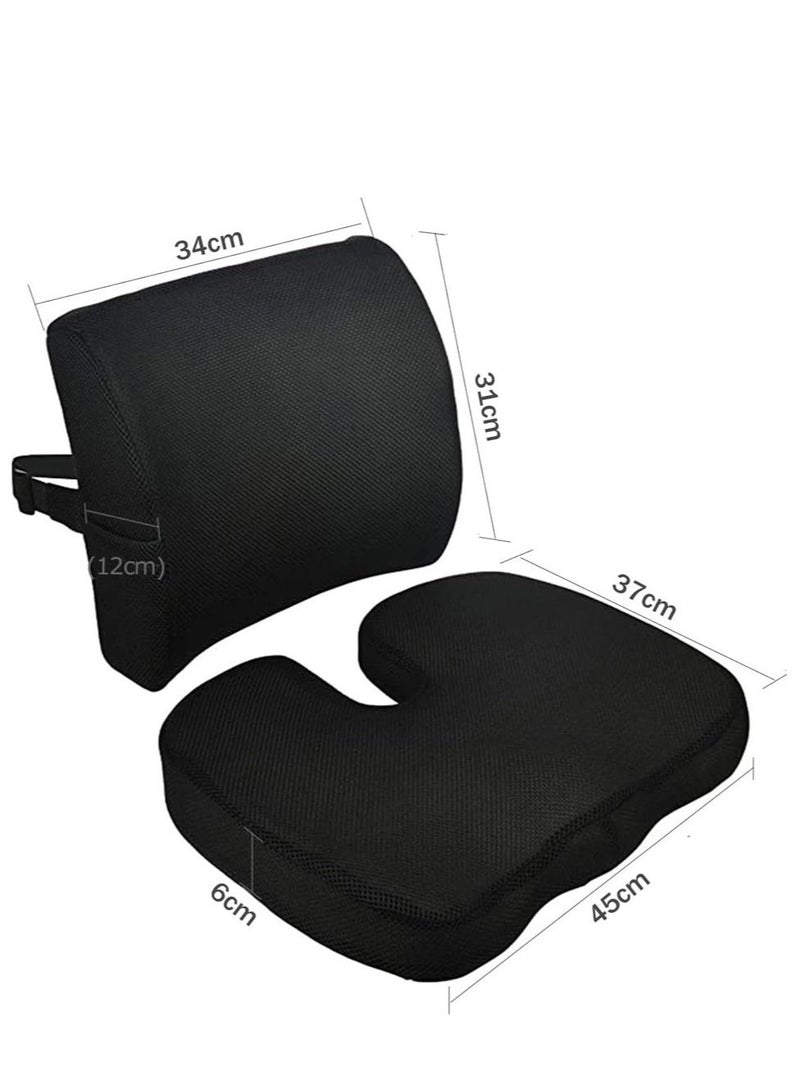Generic Cushion Seat, Cushion and Lumbar Support Pillow with 2 Adjustable Straps Relieve Pain for Lower Back, Tailbone, Sciatica, Hip, Apply to Office Chair, Car - Image 3