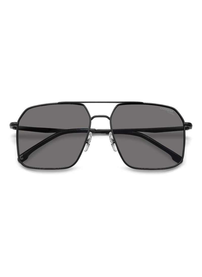 Carrera نظارة شمسية معدنية مستقطبة للرجال على شكل مربع CARRERA 333/S GREY 52 - مقاس العدسة: 51.6 مم - أسود متوسط  - Image 4