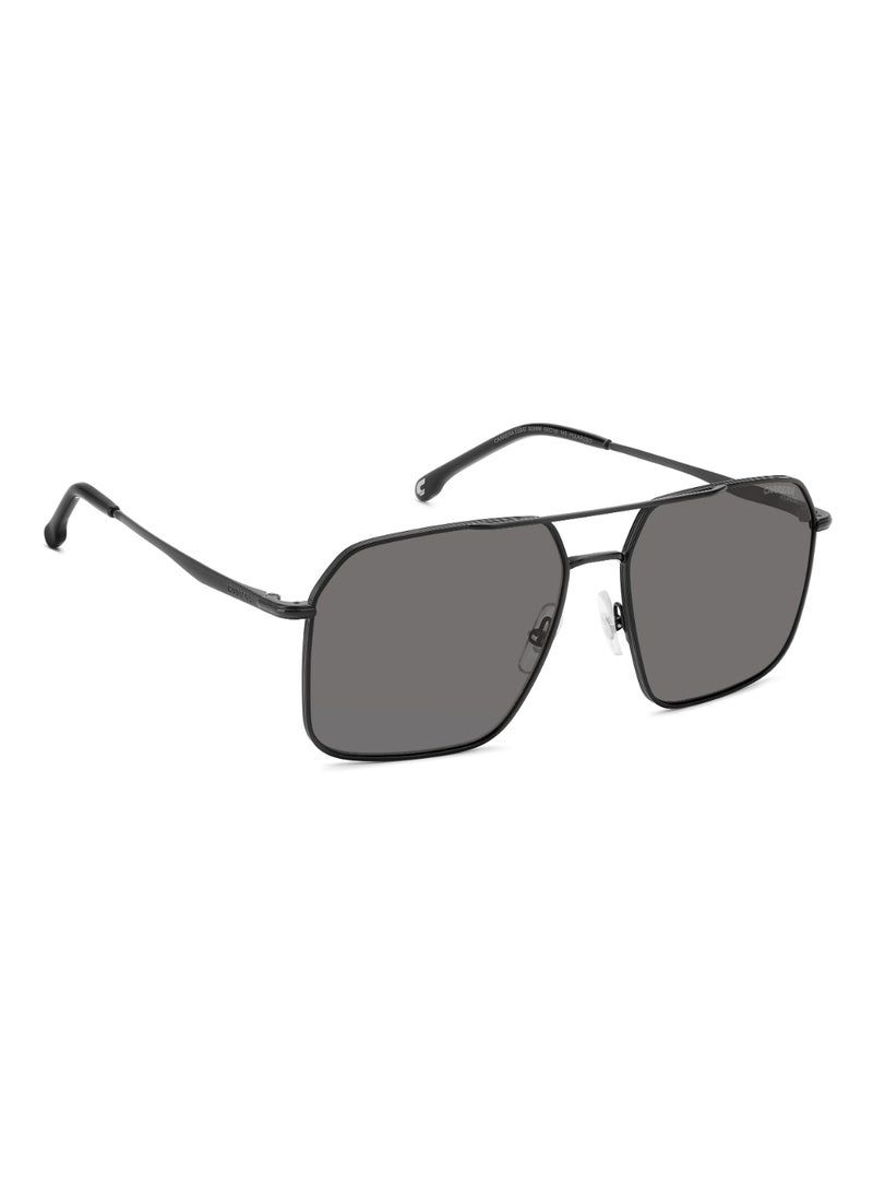 Carrera نظارة شمسية معدنية مستقطبة للرجال على شكل مربع CARRERA 333/S GREY 52 - مقاس العدسة: 51.6 مم - أسود متوسط  - Image 2