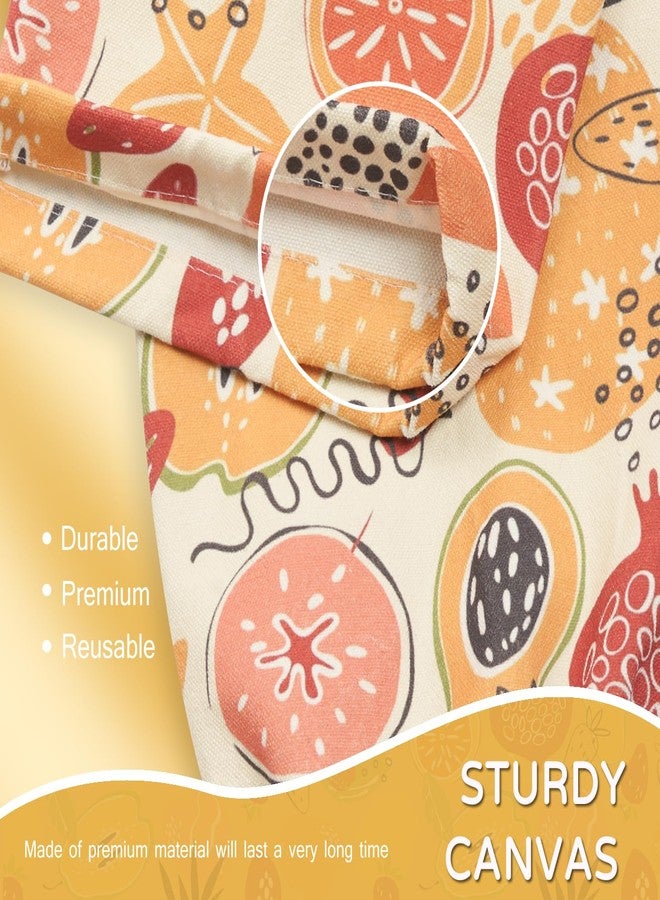 LeCorner Plastic Bag Holder, Reusable Grocery Bag Holder for Plastic Bags Groceries Store, Flower Canvas Trash Plastic Bag Organizer Storage Holders for Home Kitchen Pantry Decor (Colorful Fruits) - Image 4