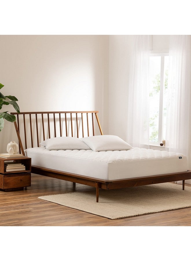 Serta SERTA Power Clean Triple Action Quilted Soft Waterproof Mattress Pad Protector, Moisture Wicking Protection with 15" Deep Pocket, Twin, White  - Image 1