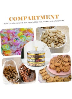 ShebSheb 3 Tier Round Divided Serving Tray，5 Scomparti Nuts Plate With Lid（Clear)  - Image 3